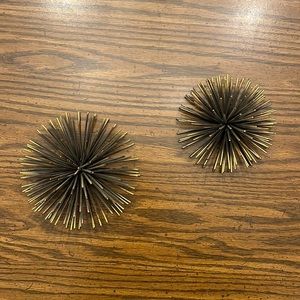 Gold bronze sea urchin starburst wall art